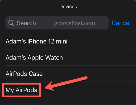 ווידג'ט סוללה של אייפון select airpods