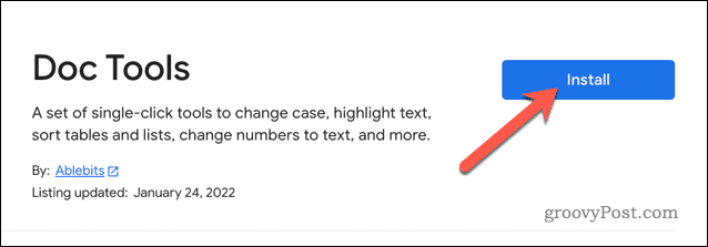 התקנת התוסף Doc Tools ב-Google Docs