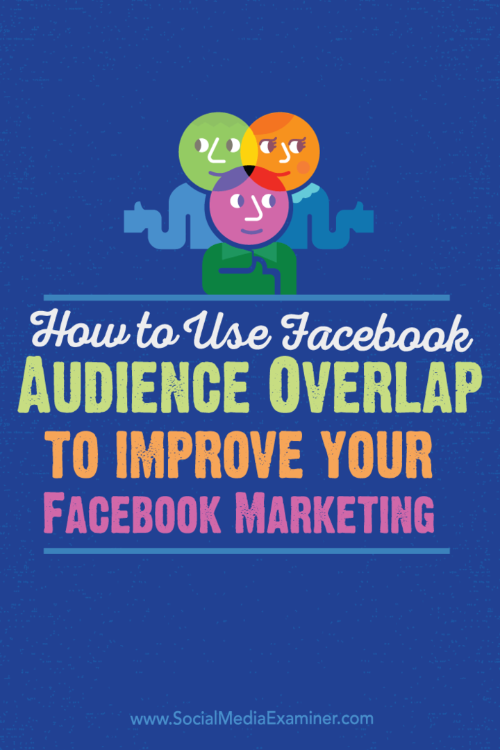 כיצד להשתמש בחפיפה של קהל בפייסבוק כדי לשפר את שיווק הפייסבוק שלך: בוחן מדיה חברתית