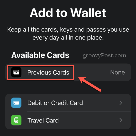 אפליקציית ארנק כרטיסים קודמים