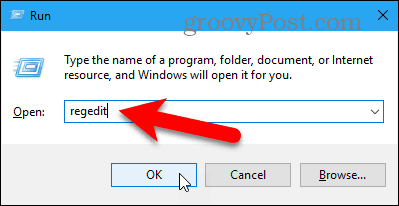 פתח את עורך הרישום ב- Windows 10