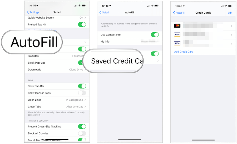 כרטיס אשראי iOS