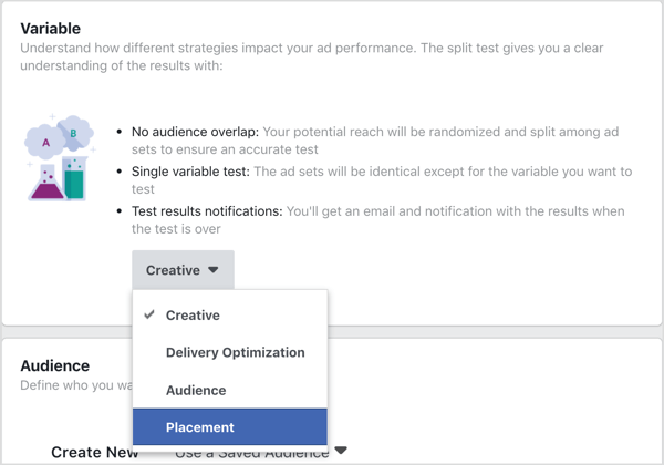 בחר מיקום כמשתנה לבדיקה באמצעות מבחן פיצול בפייסבוק