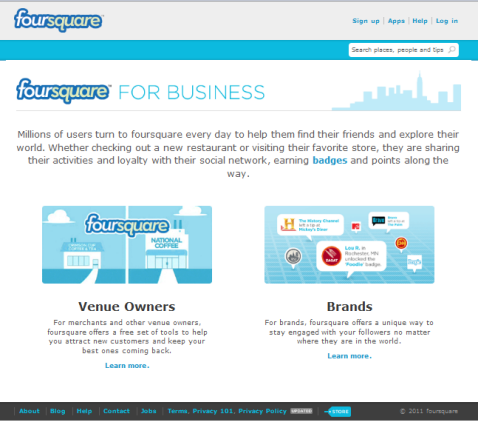 Foursquare לעסקים