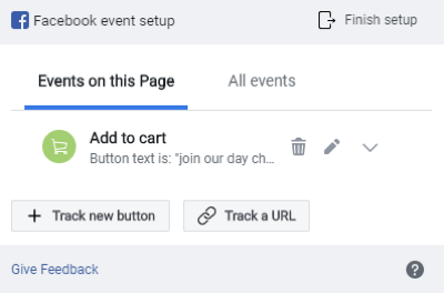 השתמש בכלי הגדרת האירועים של פייסבוק, שלב 8, צפה בתצוגה מקדימה של מעקב האירועים שלך בחלון הגדרת האירועים של פייסבוק