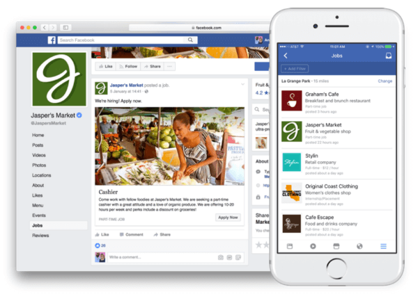 פייסבוק מציגה תכונות חדשות המאפשרות פרסום משרות ויישום ישירות בפייסבוק.