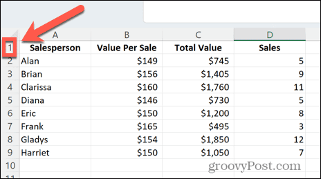 Excel שורה אחת