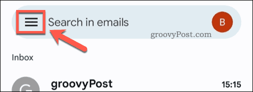 פתח את תפריט Gmail בנייד