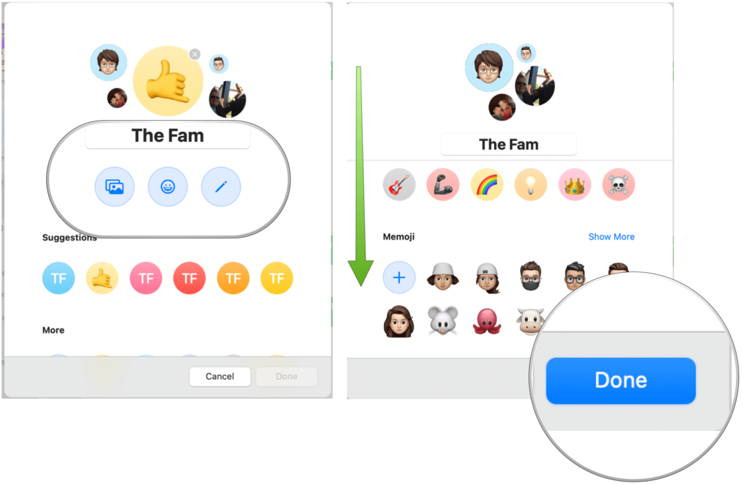הודעות ב- MacOS שיחות קבוצתיות של Big Sur משנות תמונה