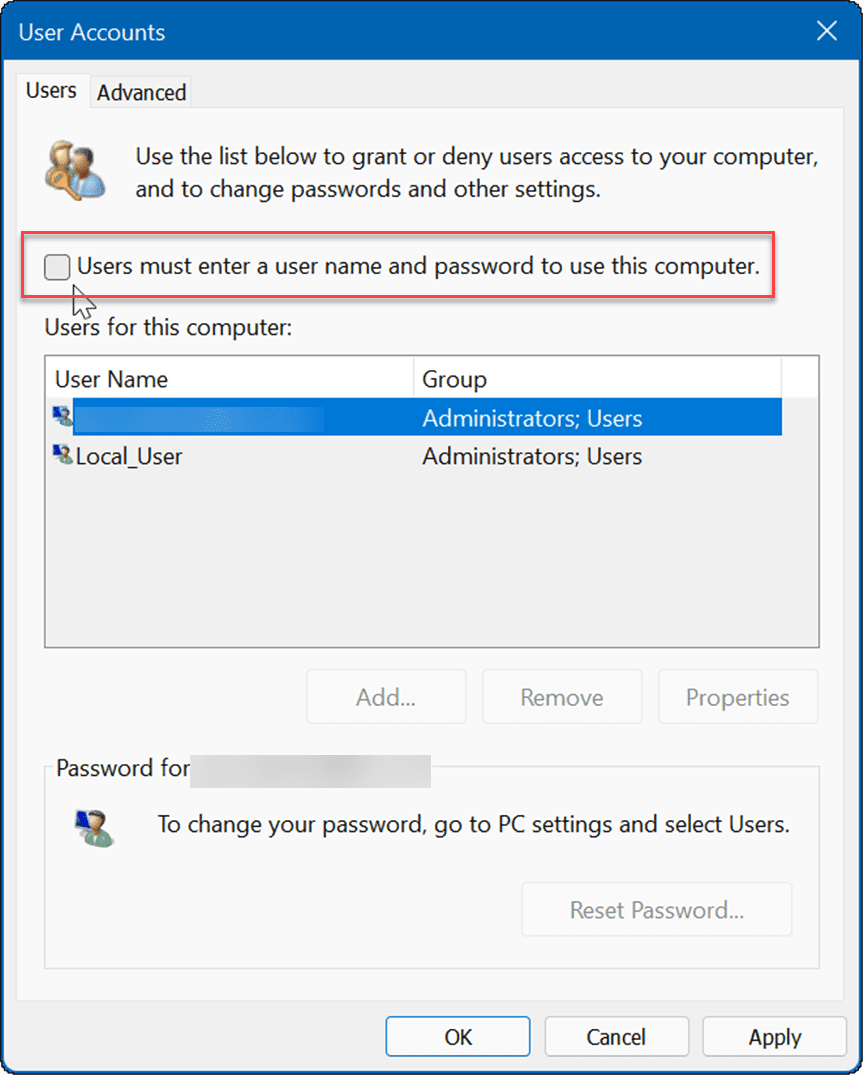 כניסה אוטומטית ב-Windows 11