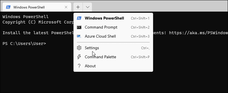 הגדרות מסוף פתחו את Powershell כמנהל מערכת ב-Windows 11