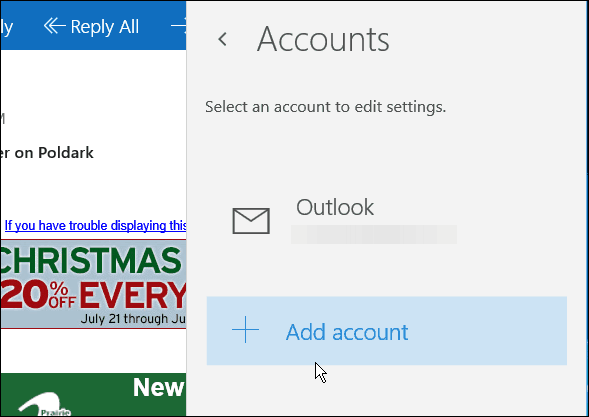 אפליקציית דואר Windows 10