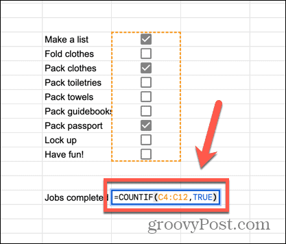 נוסחת google sheets countif