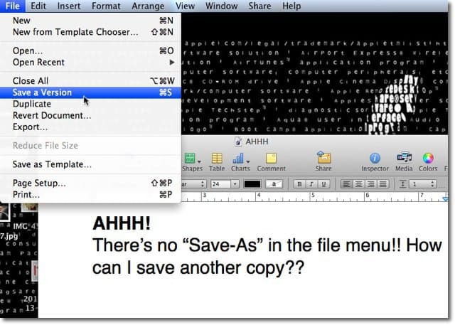 Mac OS X Lion: שמור כמו בגירסאות
