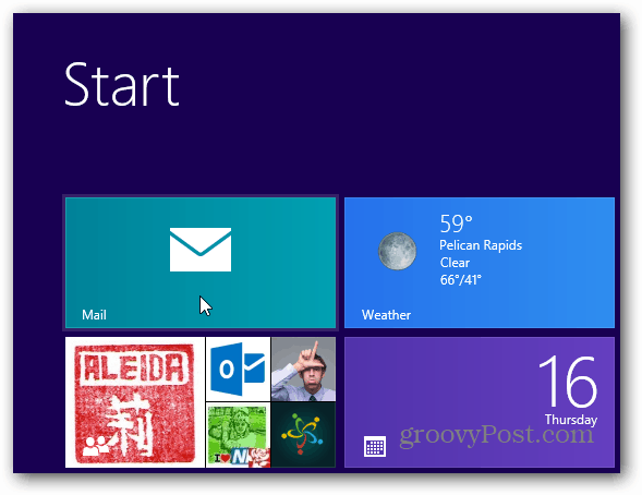 הפעל את לקוח הדואר של Windows 8